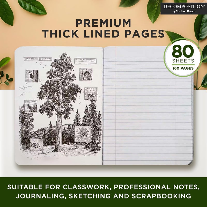 Decomposition Mountain Lake College Ruled Composition Notebook - 9.75 x 7.5 Journal with 160 Lined Pages - Notebooks for School Supplies, Home & Office - 100% Recycled Paper - Made in USA - Image 4